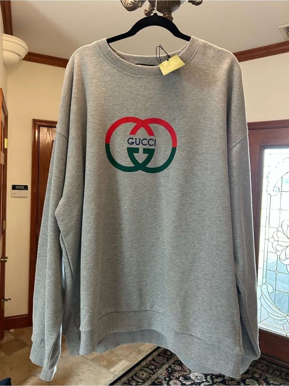 Men's Gucci, gray cotton interlocking G sweatshirt size XXXL made in Italy